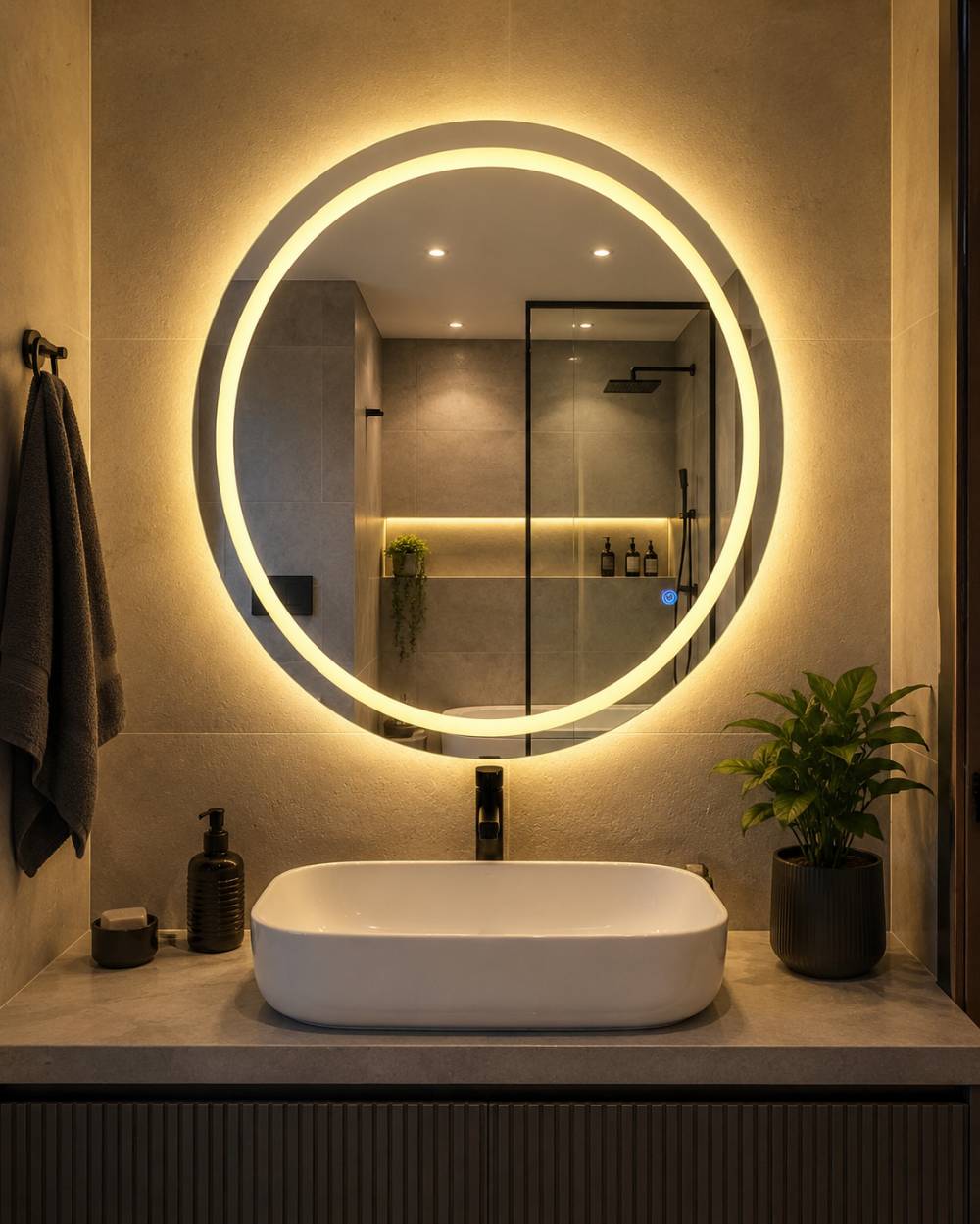 Halo Mirror  Banyo Aynası